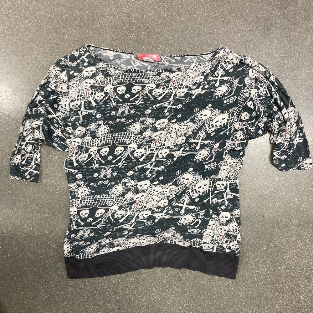 3/4 Sleeve Sheer Skeleton Ladies Top